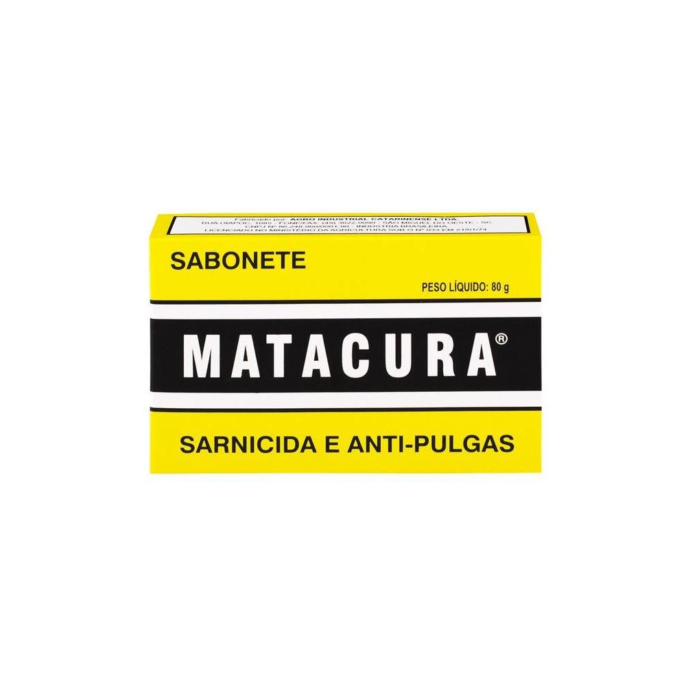 Sabonete Matacura Sarcinida e Antipulgas para Cães e Gatos (80g)